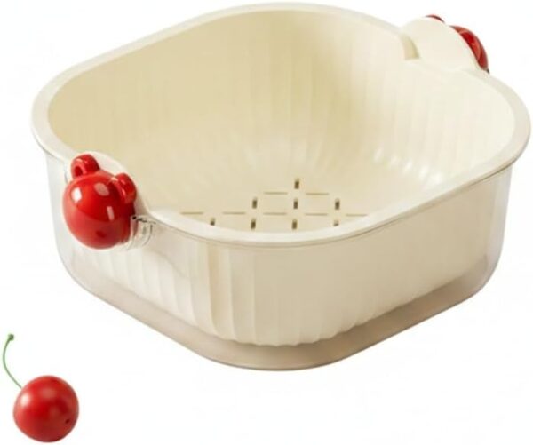 Double-Layer PET Plastic Compact Strainer Set