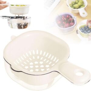 Double-Layer Plastic Off-White Berry Washer with Lock