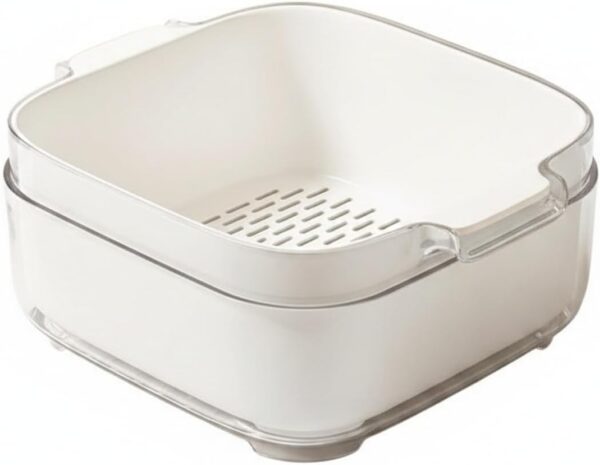 Double-Layer White PP Plastic Strainer Basin